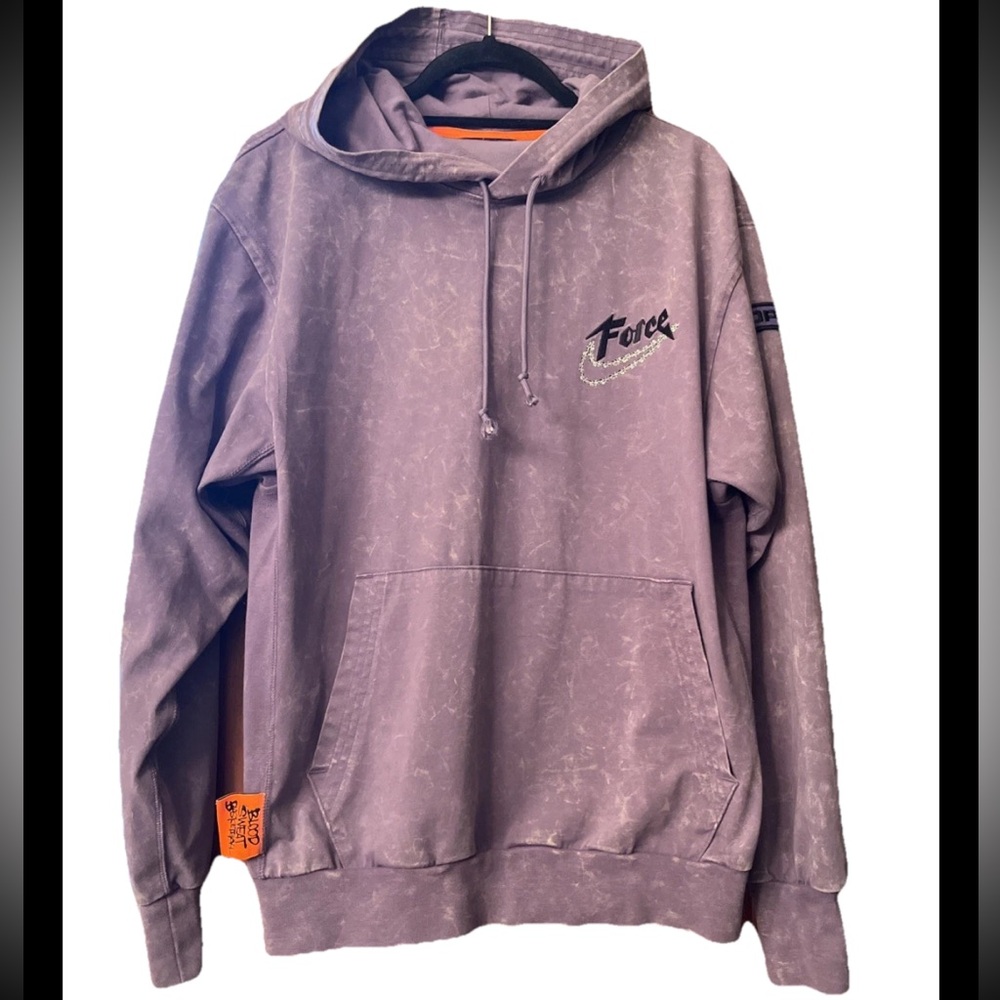 Nike Force Hoops Sweatshirt Hoodie Purple Acid Wash Oversized Size Medium
